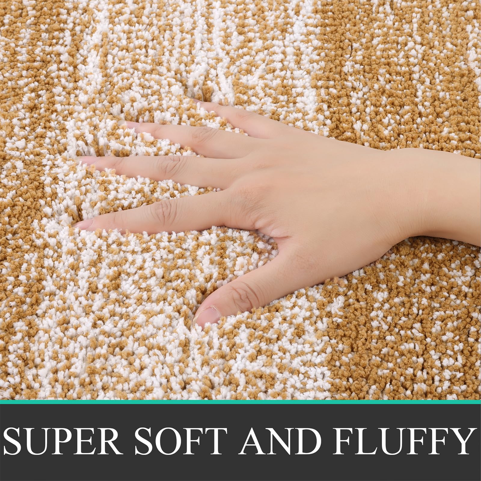 Bsmathom Bathroom Rugs Sets 4 Piece With Toilet Cover, Plush Shaggy Absorbent Bath Rugs For Bathroom, Non-Slip Machine Washable